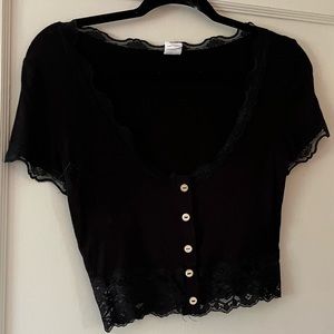 Lace Black Crop Top
